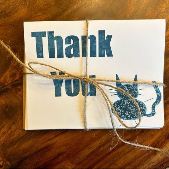 NWT Greeting Cards Thank You Cards for Cat Lovers 6 w/Envelopes Custom Blank - Picture 3 of 3